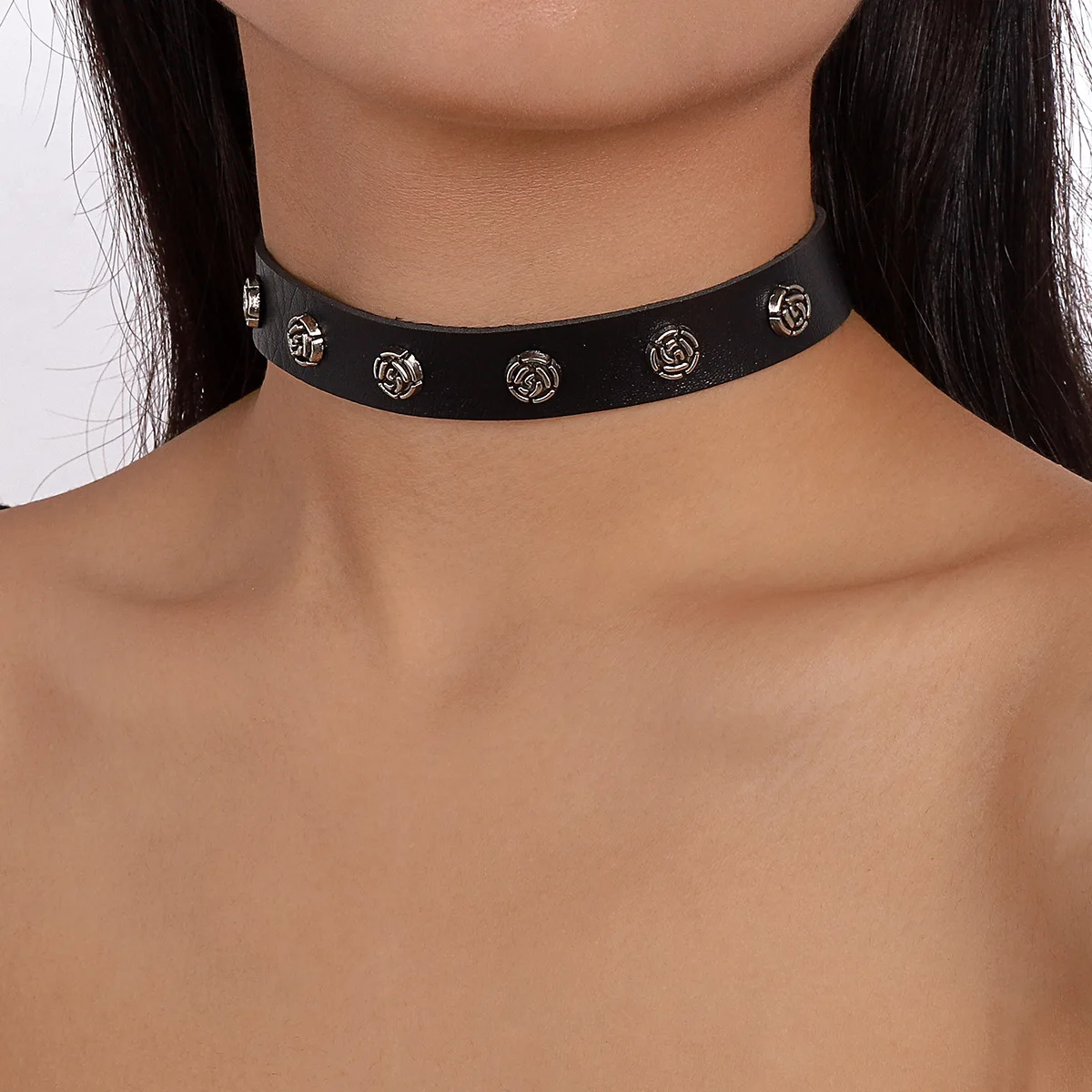 Wholesale Punk Cool Style Pu Leather Collar Choker Necklace Gothic Emo Love  Heart Rivet Collier Necklace for Women Girls Men Accessory From  m.