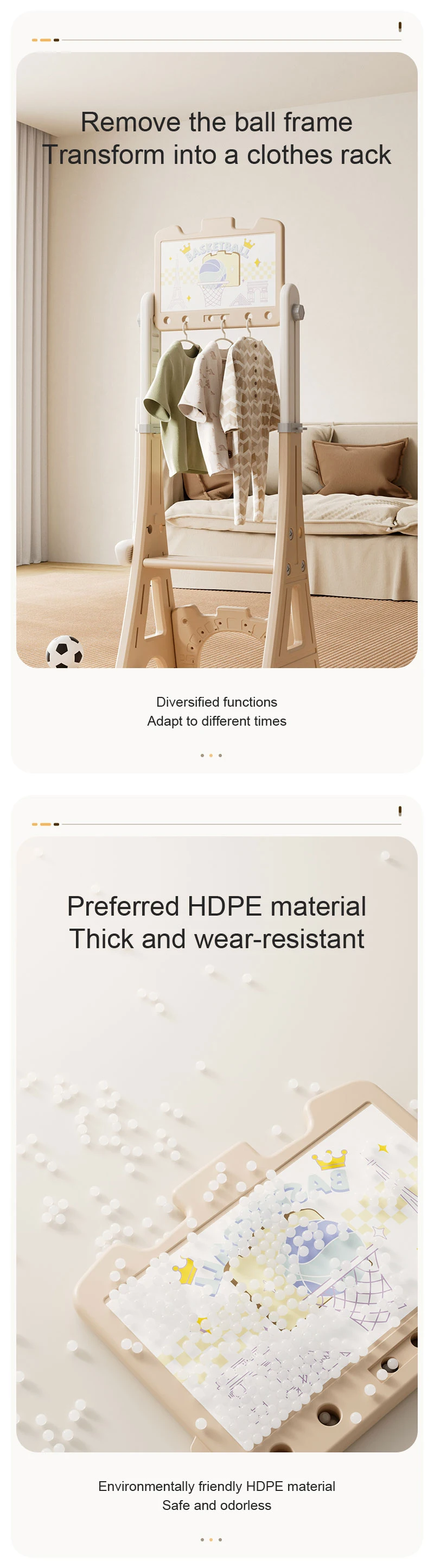 Feelkids Multi Functional Basketball Hoop Plastic Indoor Outdoor Adjustable Toy for 5-7 Year Olds Kids Gift manufacture