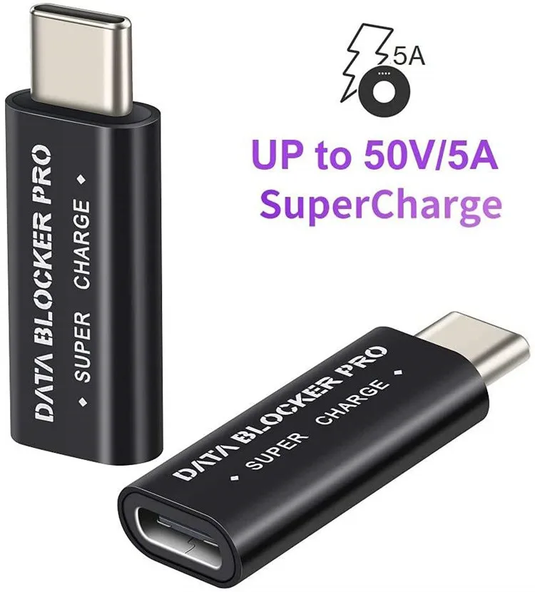 50v/5a Super Fast Charging Pro Usbc Data Defender Usb C To C Data Blocker Buy Usb C Data