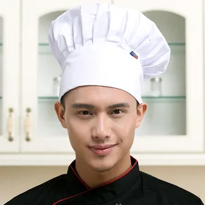 Wholesale Fashion High Quality Solid Color Adult Elastic Adjustable Uniform Baker Kitchen Cooking Chef Hat