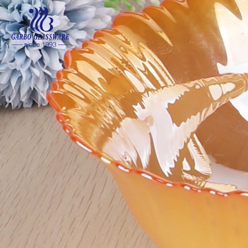 2021 New Design Ion Plating Golden 33 Pcs Opal Glass Dinner Set Opal glassware Plate Bowl