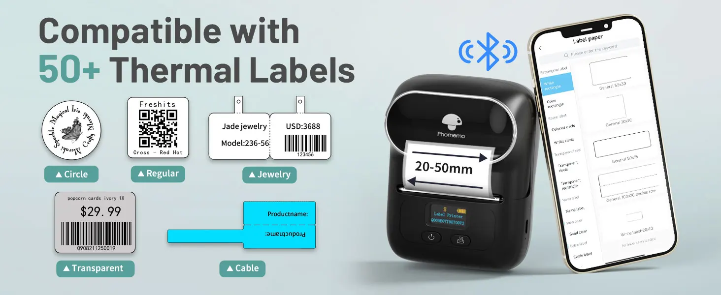 2 Inch Label Printer 50mm Thermal Barcode Label Printer Fast Printing ...
