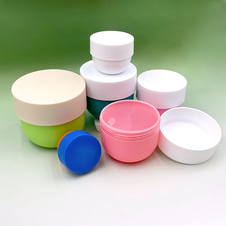 Color plastic screw cover cream jar with dust proof inside cover high-grade cosmetics bottle