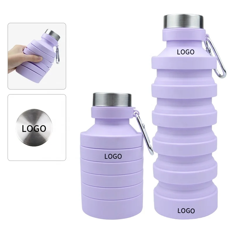 Лидер продаж, 800 мл, экологически чистые, без BPA, силиконовые складные бутылки для воды, складные спортивные бутылки для воды