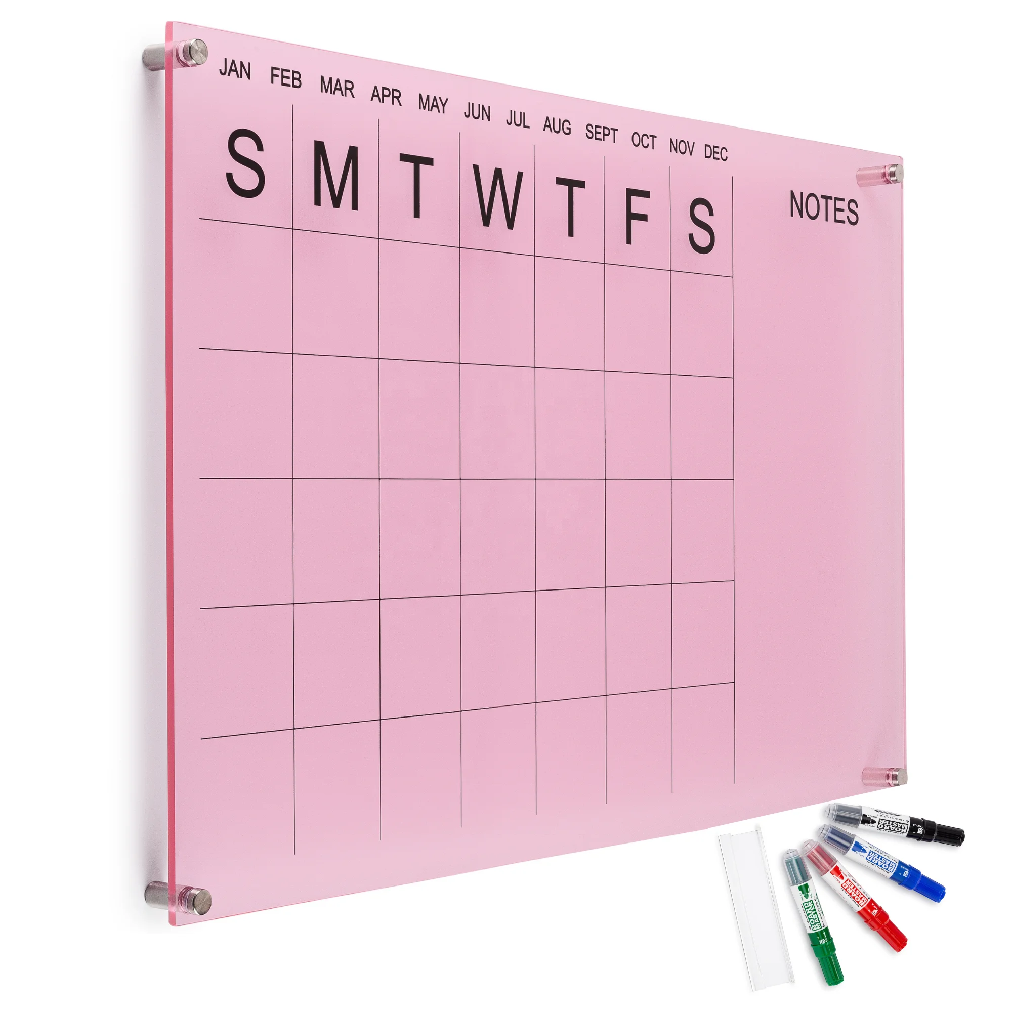 Wholesale Custom  Printing Wall Mount Dry Erase Monthly Calendar Acrylic Board