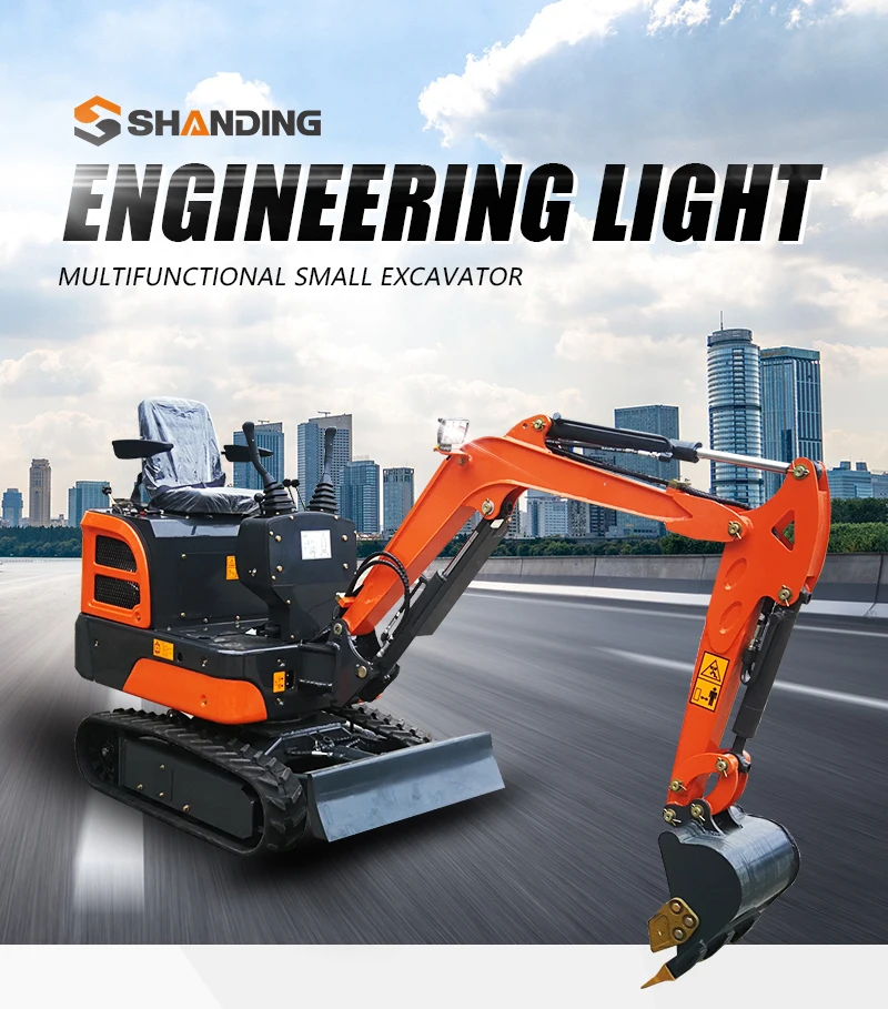 Earthmoving Machinery 1 Ton Mini Cralwer Excavator Micro Digger 1 Ton