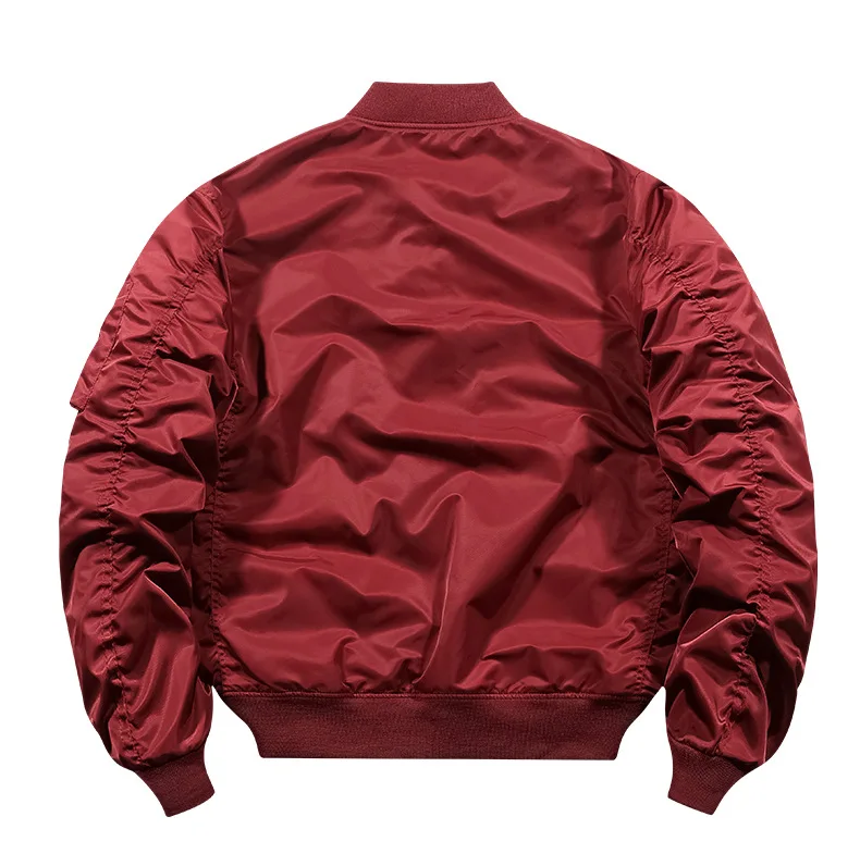 Wholesale High Quality Solid Color Winter Plus Size Men Flyer Bomber Jacket_voghion.com