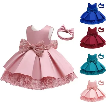 Wholesale Summer Floral Girls Designer Dress Mini Princess Vest Chiffon Fabric With Flower Trim