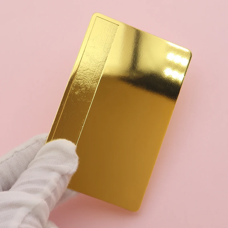 Laser Engraved Debit Atm Visa Cards Customizable 24k Mirror Gold Blank