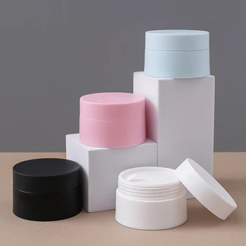 Wholesale 15g 20g 30g 50g 100g  Empty Cosmetic Packaging Travel Facial Cream Plastic Jars Portable Frosted Eye Cream Jar