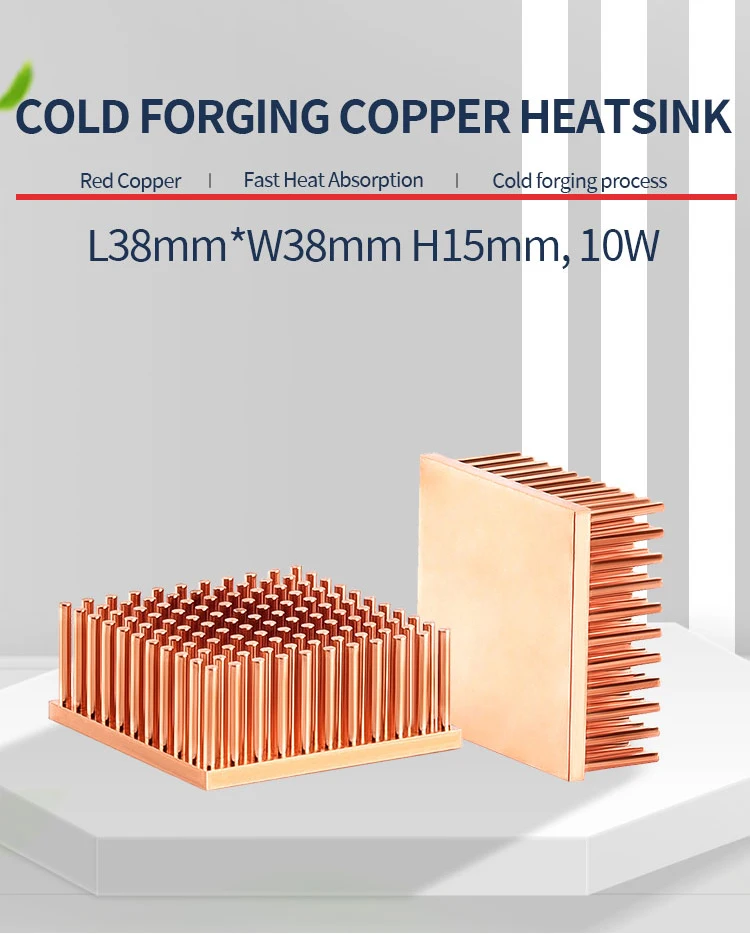 Custom Copper Pin Fin Heatsink Copper,Diameter 38mm And Height