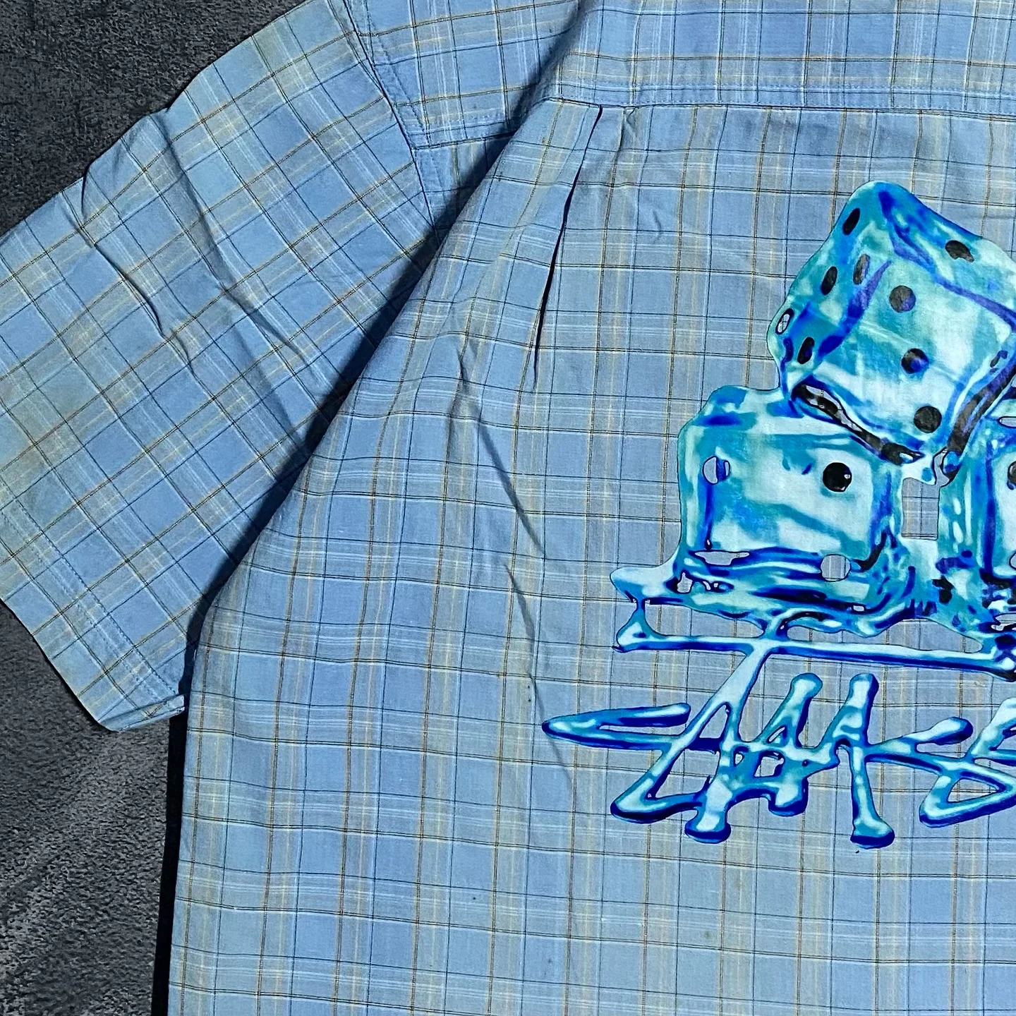 Customize 100%Polyester Streetwear Screen Printed T-shirt Oversize Polo Shirts Unisex Graphic Plaid Boxy Cropped t Shirt for Men gallery 3