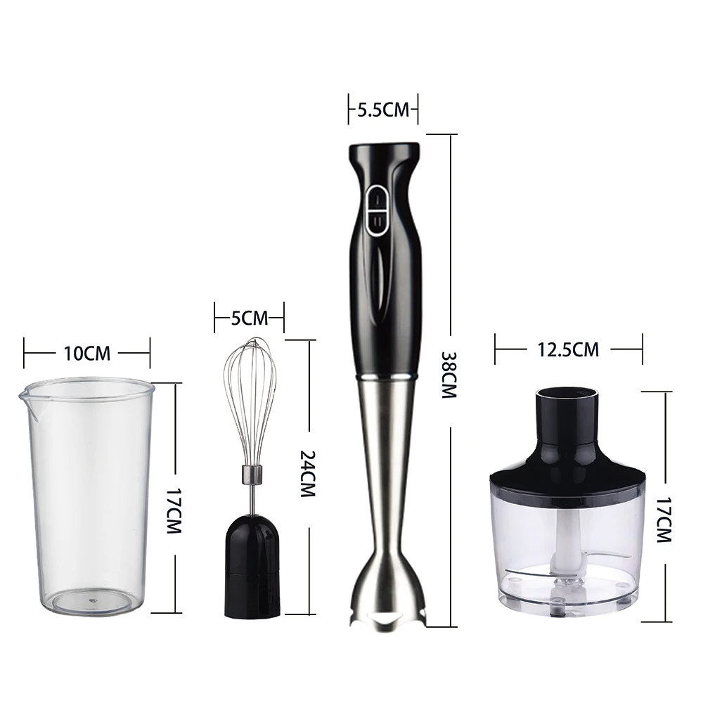 3 in 1 Detachable Hand Blender Hand Powered Blender Immersion Stick Blender