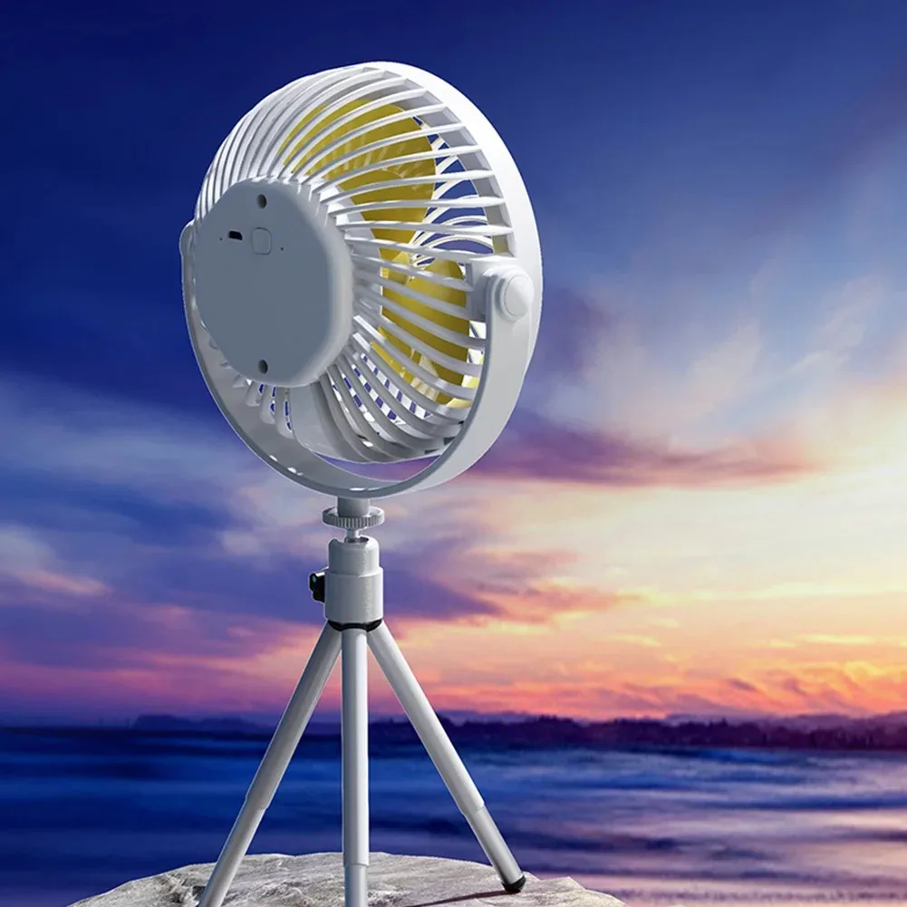 Camping Fan with LED Light 3 Speed Adjustable Desktop Air Cooling Circulator USB Rechargeable Multifunction Air Circulator Fan