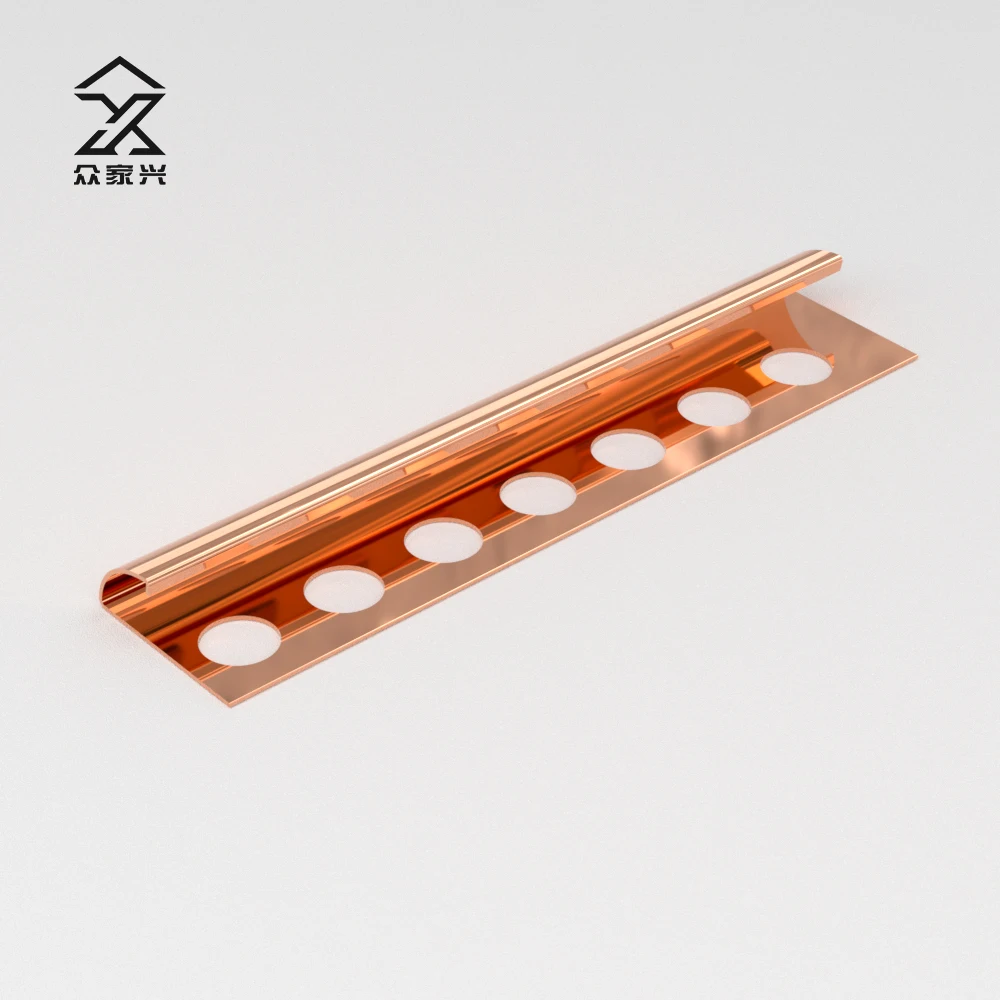 304 Grade Waterproof Round Shape Metal Trim Corners Tile Trim End Profile Strip supplier