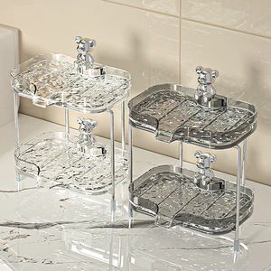 Double-Layer Plastic Simple Style Storage Box for Soaps Convenient and Space-Saving