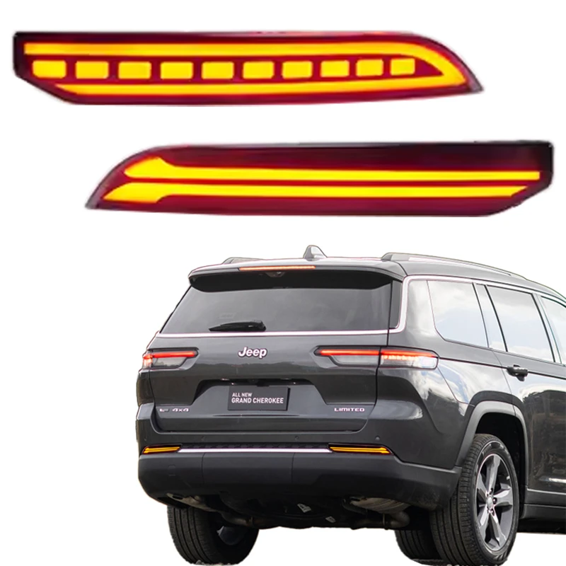 GTINTHEBOX Smoke LED Rear Reflector / Tail Light Set – Fits Jeep Grand Cherokee 2011-2021