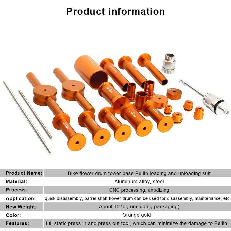 Riderace Bicycle Hub Bearing Installation Removal Tool Kit Mtb Road