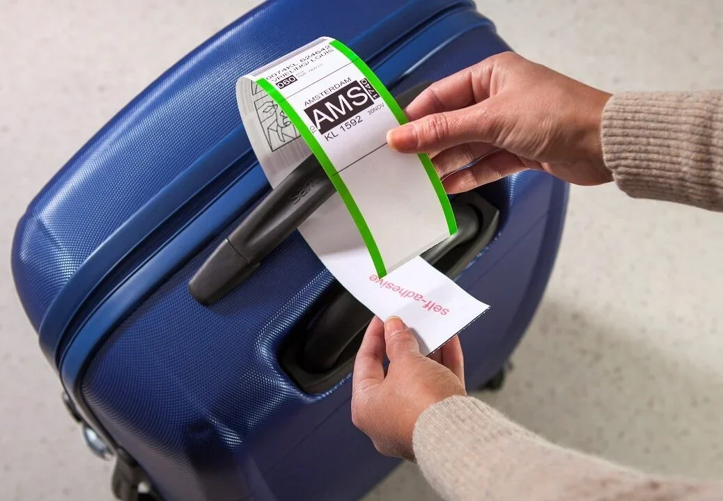 Airport Luggage Barcode Sticker Baggage Information and Identification  Label Tap Luggage Label Materials Jumbo Roll