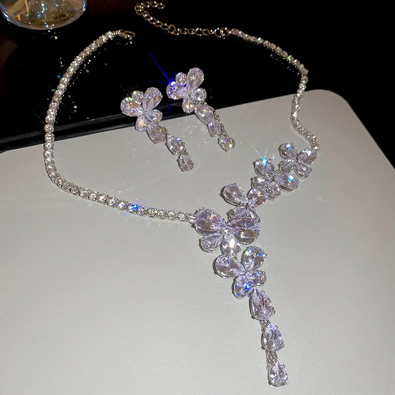 Elegant 925 Silver Butterfly Jewelry Set