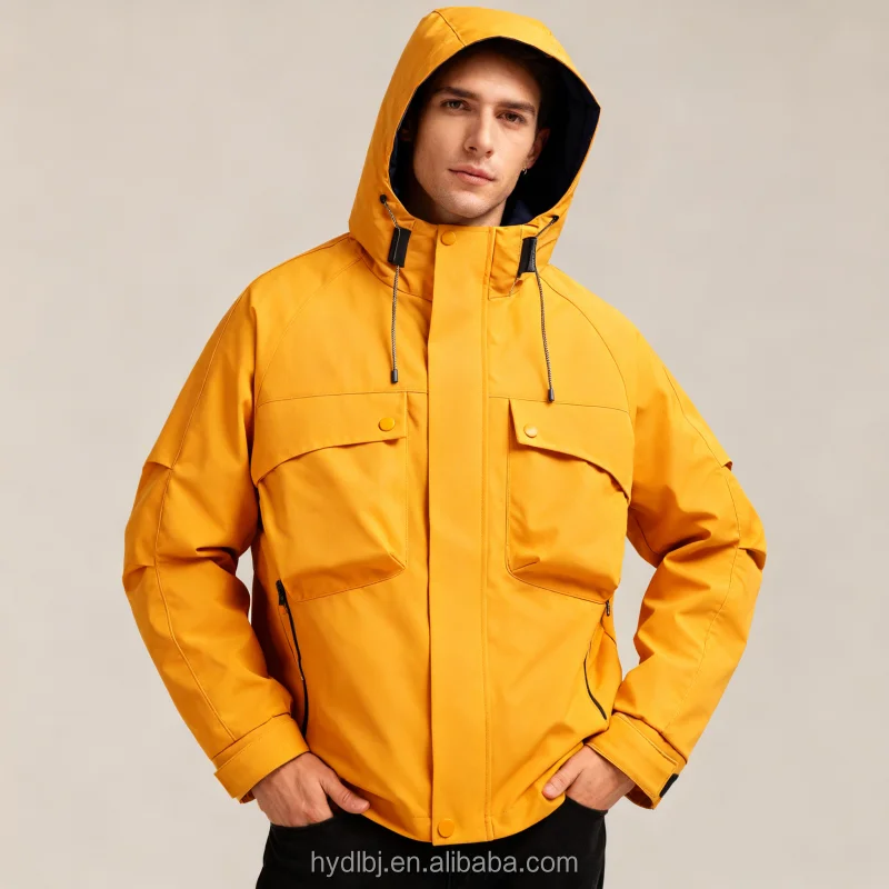 Couple Hard Shell Polyester Unisex Hiking Jacket Windproof Waterproof Breathable Stain Resistant Single Layer Large Zipper Long 3 Couple Hard Shell Polyester Unisex Hiking Jacket Windproof Waterproof Breathable Stain Resistant Single Layer Large Zipper Long - Image 3