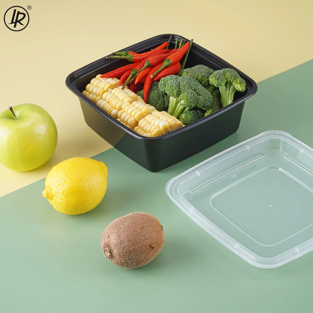 36oz 48oz Black Disposable Takeout Containers Easy Open Plastic Food ...