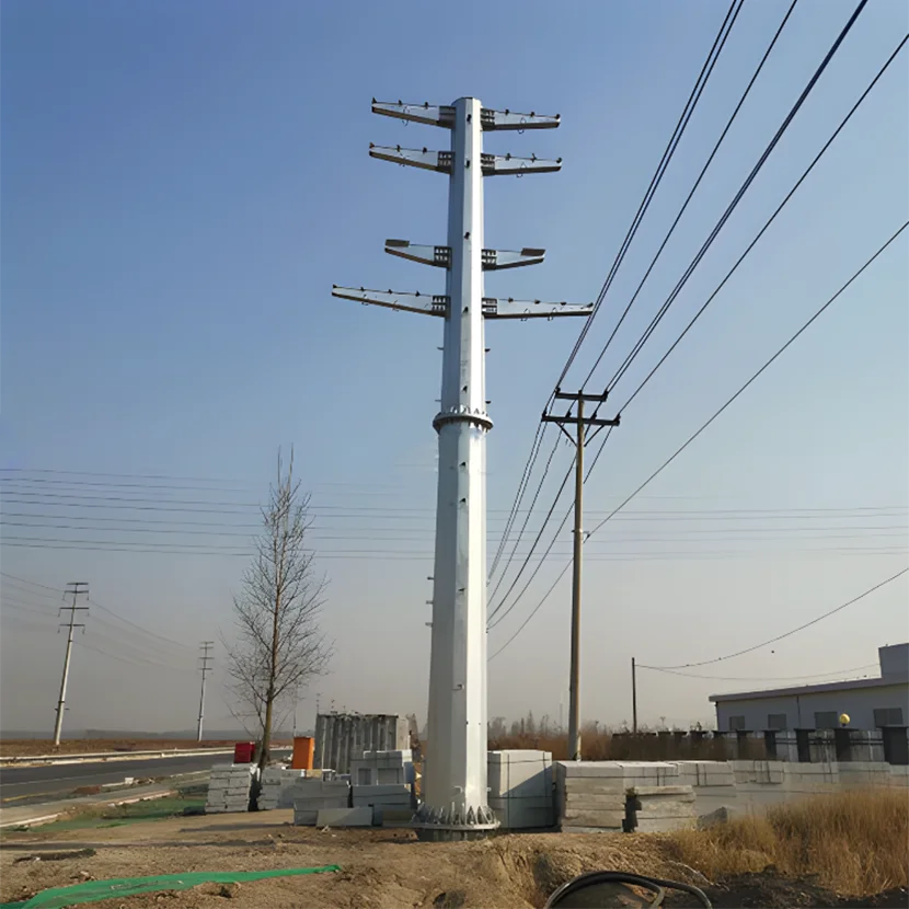 Manufacturer Self-Support Electric Transmission Pylon Tubular Tower Electric Steel Galvanized Tapered Steel Pole 