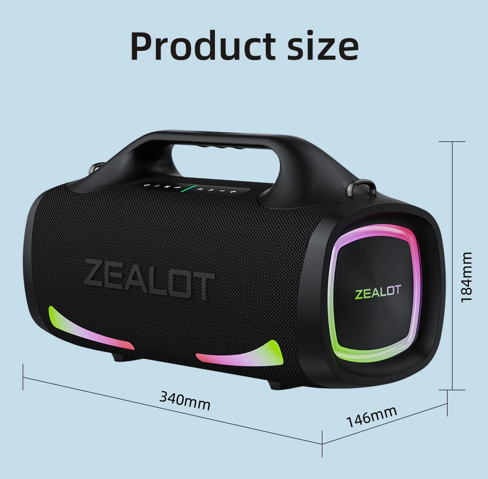 ZEALOT S79 100W 24000mAh IPX6防水 5.2スピーカー搭載 20-20KHz