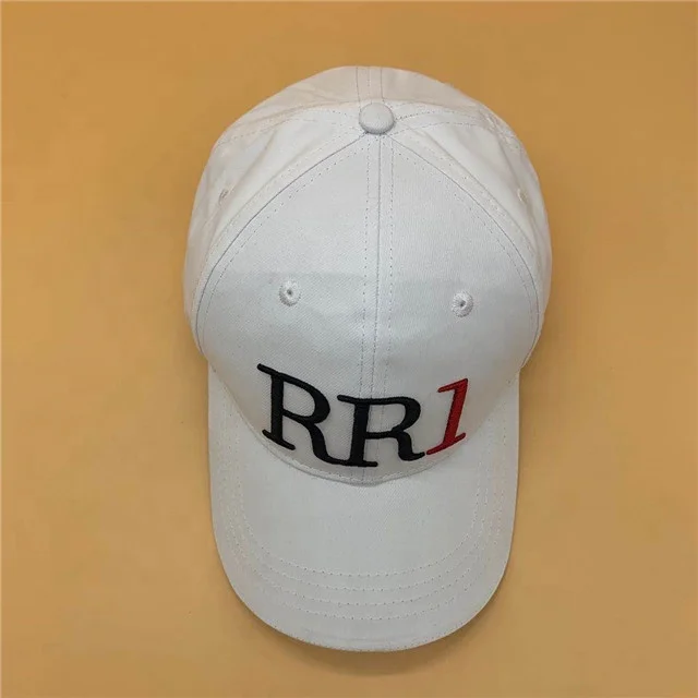 Embossed Metal White Robb Report 3D Embroidery Baseball Cap in Bulk