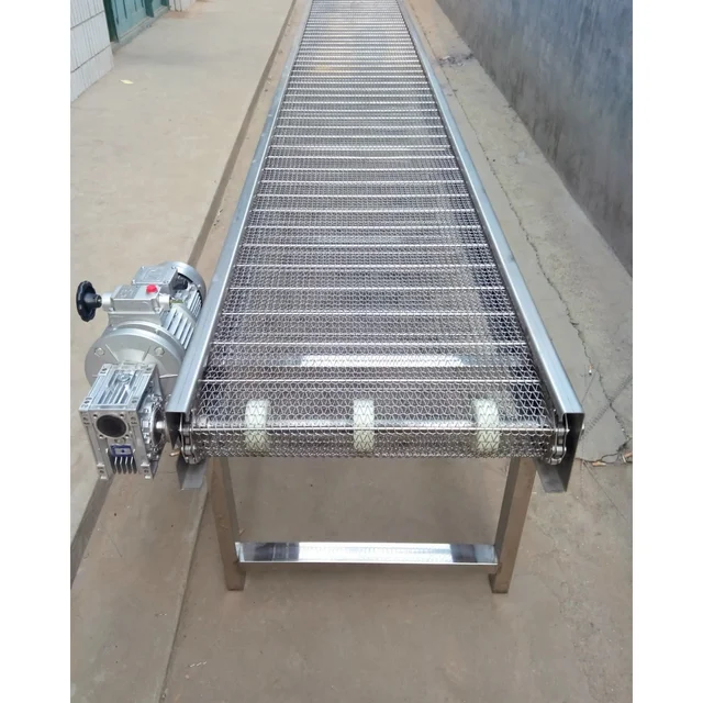 Source Manufacturer Customized SUS316 Wear Proof Reliable Chicken Fish Shrimp Cake Instant Noodles Mesh Belt Conveyor 4
