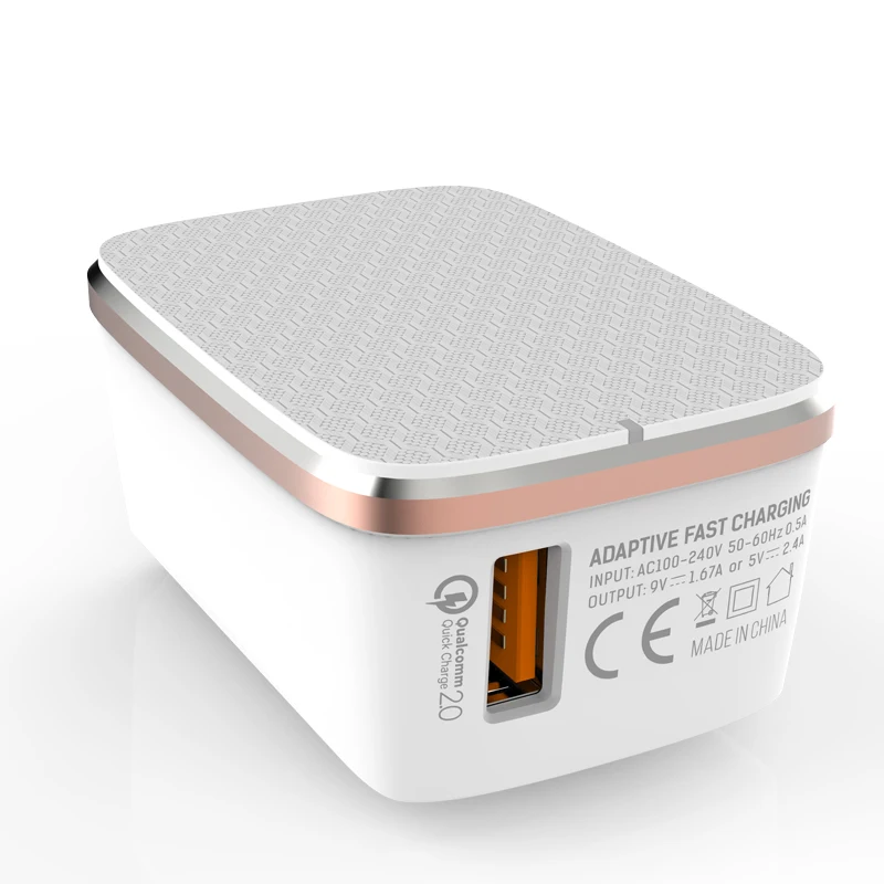 Настольное USB-зарядное устройство A1204Q с одним портом быстрой зарядки QC3.0 для сотового телефона Xiaomi/Huawei/Vivo