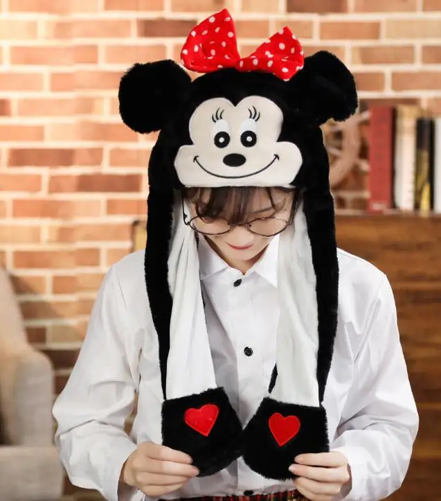 Светодиодная светящаяся плюшевая движущаяся шапка кролика танцующие уши кролика шапки пинчи уши двигающиеся вертикально плюшевые зимние шапки с животными