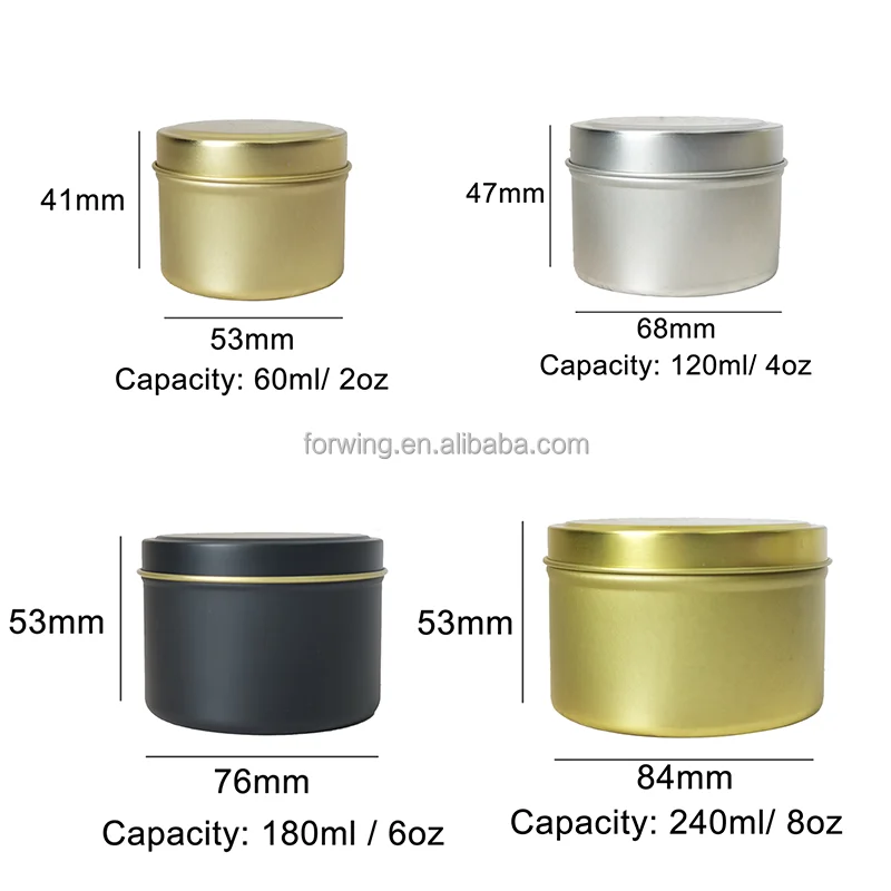 Wholesale Tin Can 2oz 4oz 6oz 8oz Rose Gold Black Round Candy Gift Box Metal Storage Container Empty Candle Tin Can factory