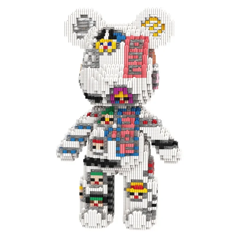 Home Decor Creative DIY Building Blocks Violent Bears Modern Living Room Cabinet Desktop Ornament Plastic Crafts Birthday Gift