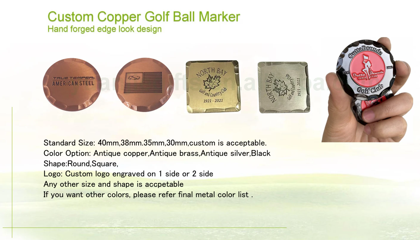 Custom Magnetic Golf Ball Marker Black PU  Leather Golf Score Card Holders factory