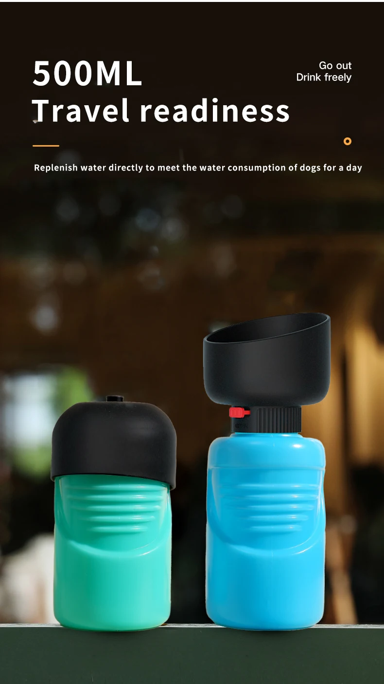 RTS BPA Free Animal Feeding Drinking Cup Bowl Pet Water Dispenser Dog Water Bottle factory