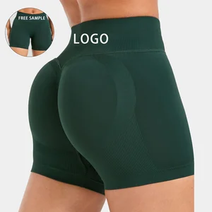 Women's High Quality Fitness Yoga Shorts Quick-Drying High-Waisted Seamless Design with Solid Pattern Nude Feeling Workout Gear