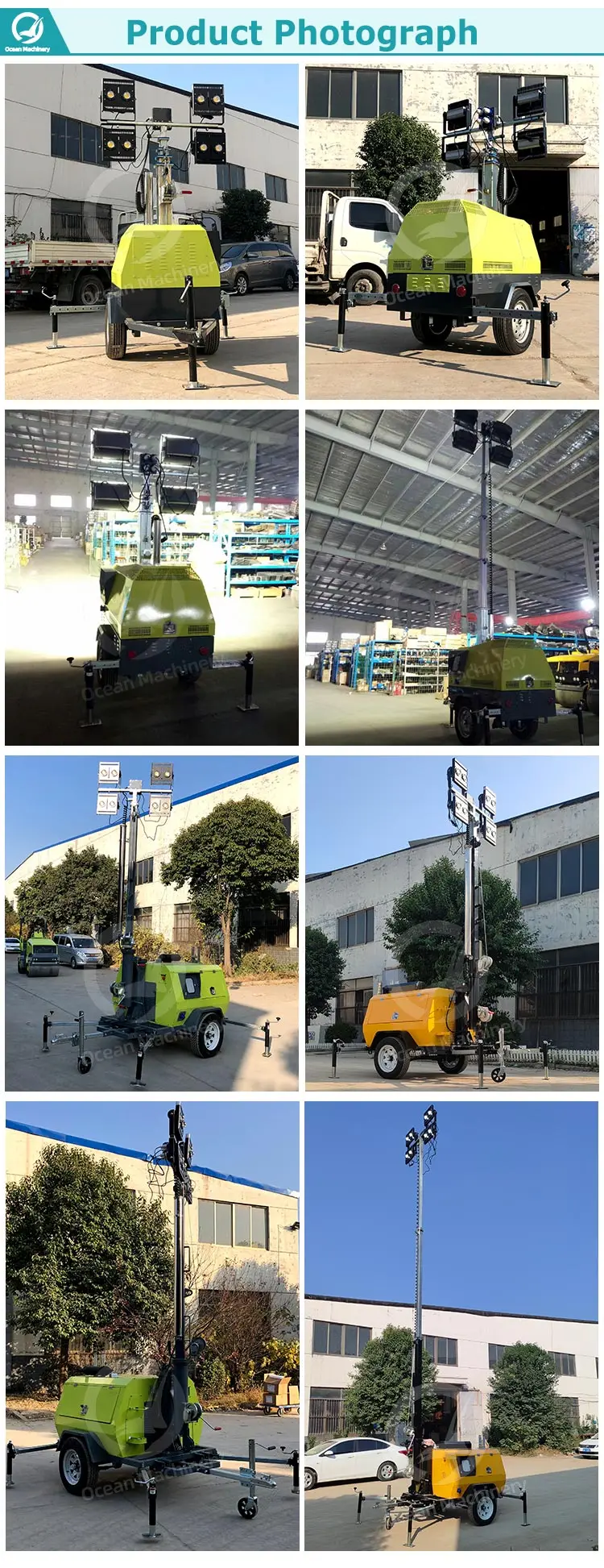 5kw Light Tower Autolift Telescopic Mast 6-12 Meters Generator Mobile ...