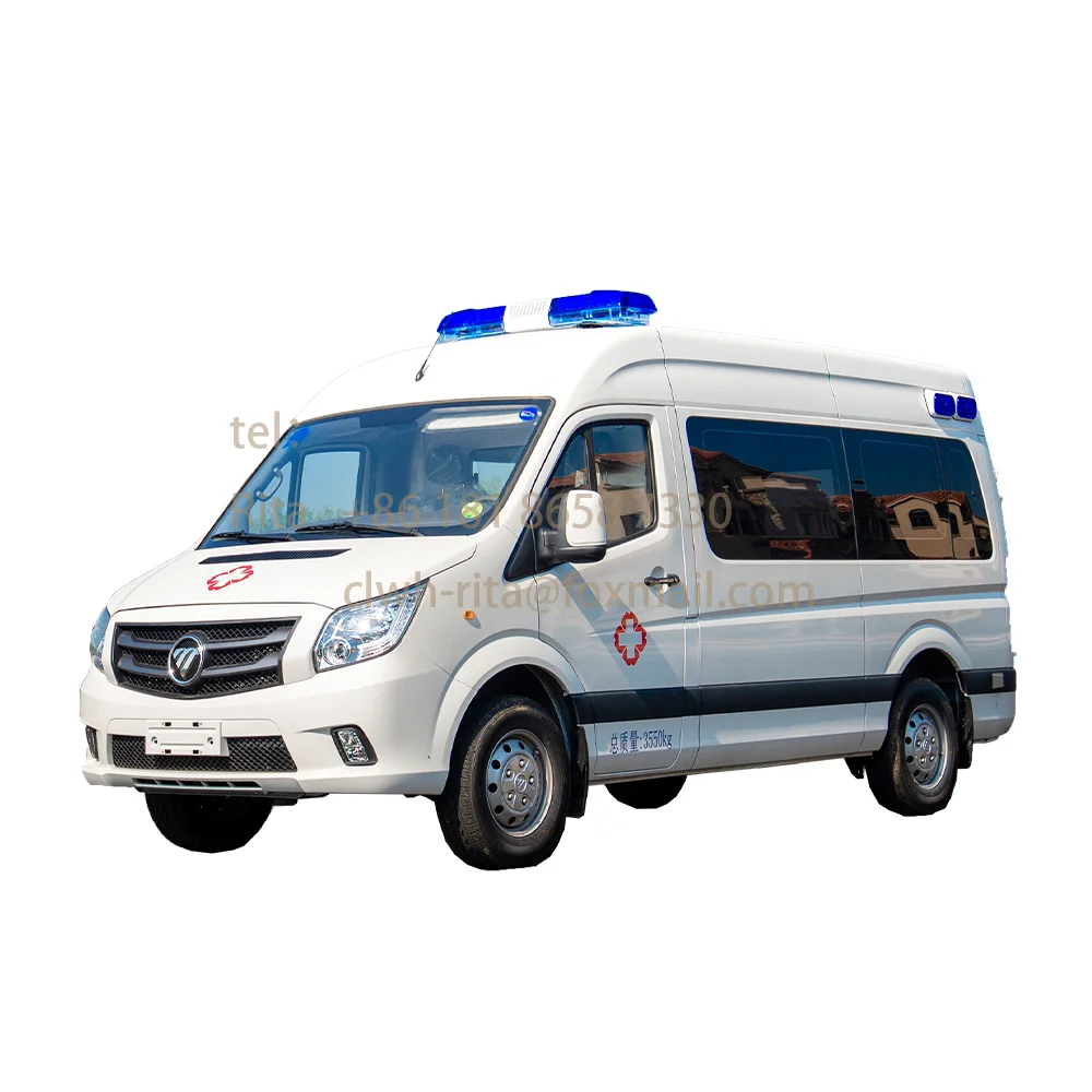 Novo Carro de Ambulância Móvel de Primeiros Socorros Hospitalar (Euro 6, AT) Veículo de Ambulância com Monitoramento para Exportação