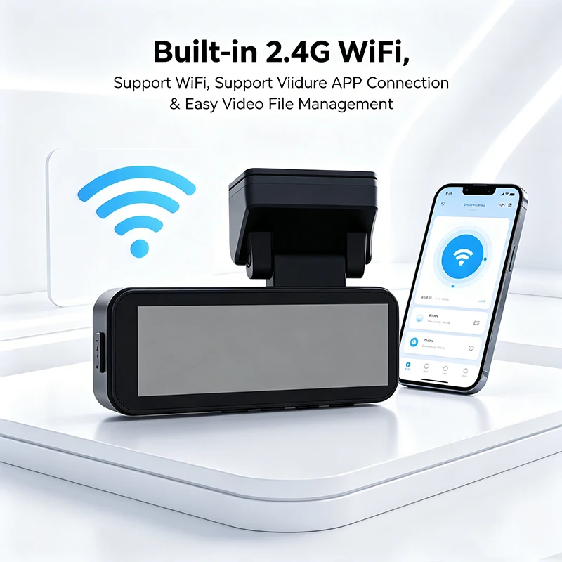 VIEVGUARB VS119 Dash Cam Parking Monitor Loop Recording Night Vision G-Sensor App Control WiFi GPS Dual Lens 120 Angle IPS