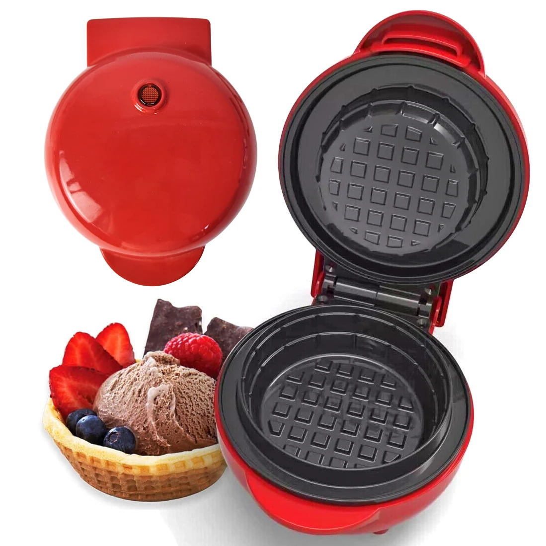 Belgian Waffle Bowl Maker - Automatic Electric Waffle Maker
