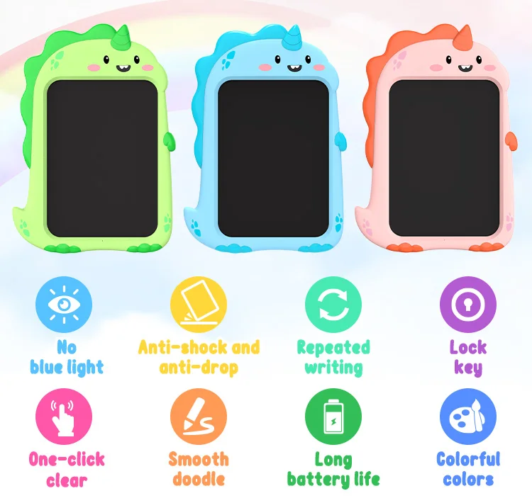 Educational Dinosaur Toys Kids Electronic Drawing Board 8.5 Inch Lcd