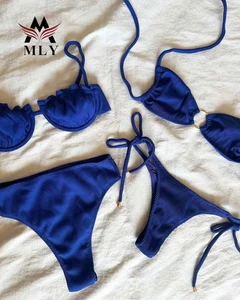 MLY Manufacturer Print Triangle Micro Swimsuit Push up Swimsuit Sexy Swimwear Fashion Swimwear Brazilian String Bikinis