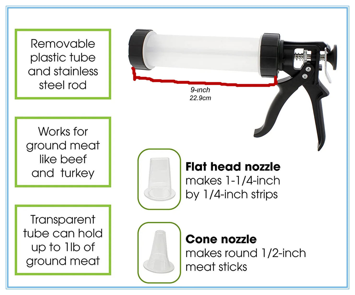 Jerky Gun Kit 1 Pound Food Grade Plastic Beef Jerky Guns,Jerky Maker