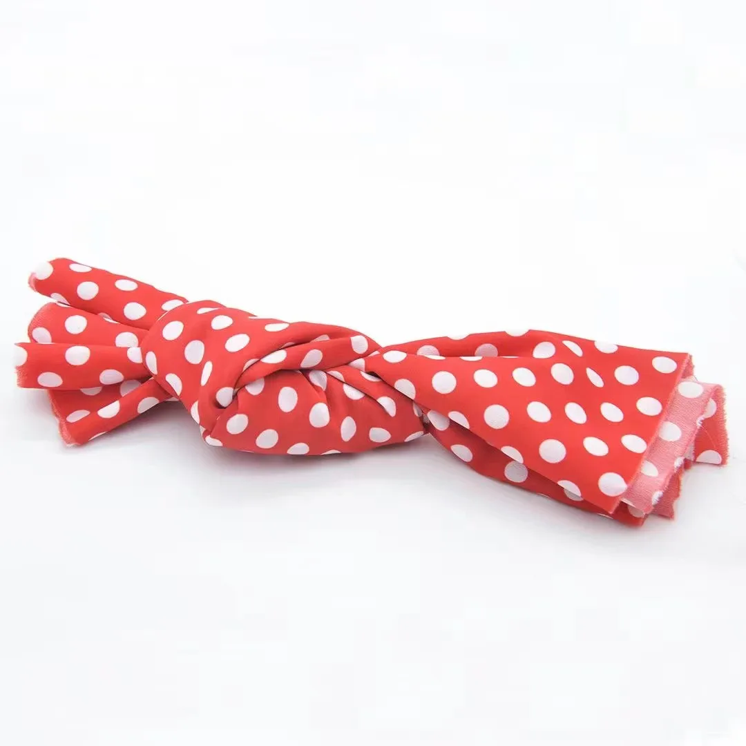 Custom Pattern Polka Dots Print Chiffon Fabric by Meters Dot Printed Fashion Chiffon Fabric for Dress