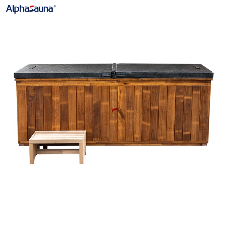Cold Water Therapy 2 Person Ice Bath Tub Chiller Cooling System Wooden Square Stainless Steel
