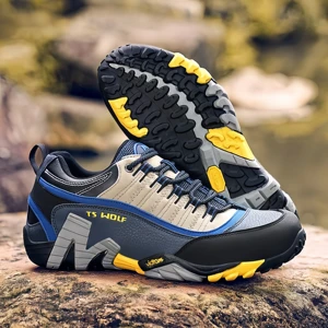 High Quality Waterproof Genuine Leather Men Trekking Hike Shoes Non-slip Rubber Sole Hiking Shoe