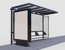 Outdoor Street Furniture tempered glass  Bus Stop Shelter for sale