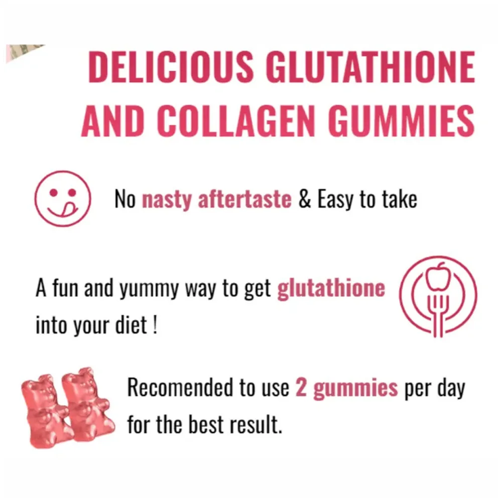 Wholesale Price Cranberry Original Skin Whitening Glutathione Collagen Glow  Gummies