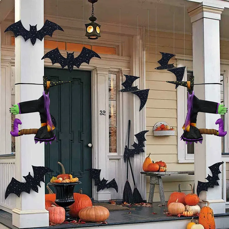 Ready to ship halloween large witch crashing into tree door